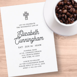 Invitación Cruz conmemorativa moderna simple y ornamentada pa
