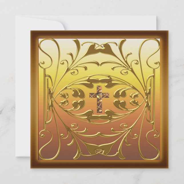 Invitación Cruz Cristiana 50 Aniversario Boda Fiesta Inv (Anverso)