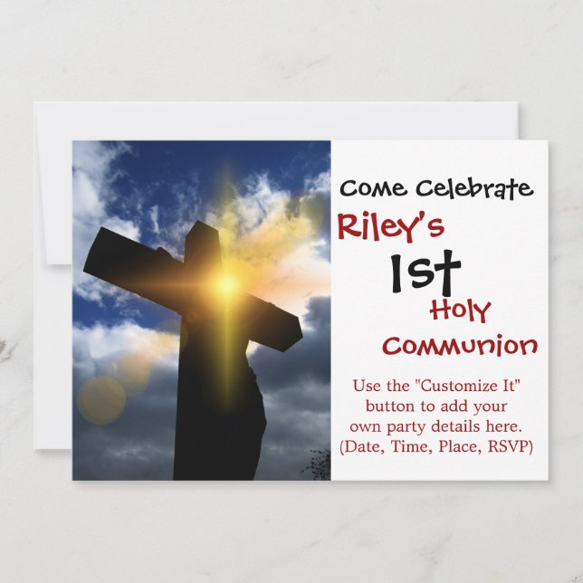 Invitación Cruz cristiana en el servicio de la salida del sol (Anverso)