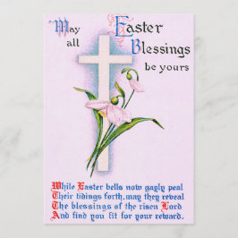 Invitación Cruz Cristiana Lirio de Pascua Poema