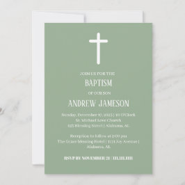 Invitación Cruz cristiana moderna y elegante | Bautismo