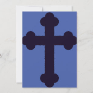 Invitación Cruz cristiana púrpura antigua