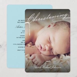 Invitación Cruz de cristiandad blanca foto religiosa