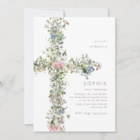 Cruz de flor silvestre pradera Bautismo Christenin