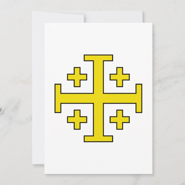 Invitación Cruz de Jerusalén Cruz quíntuple de Cristo (Anverso)