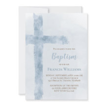 Cruz de la acuarela azul del bautismo