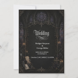 Invitación Cruz de la Iglesia Catedral gótica medieval Boda