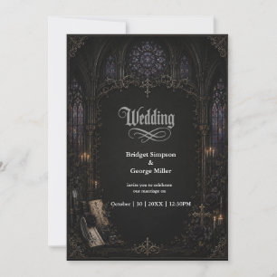 Invitación Cruz de la Iglesia Catedral gótica medieval Boda