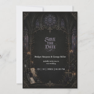 Invitación Cruz de la Iglesia Catedral Gótica Medieval Boda