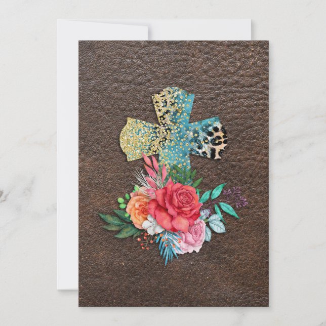 Invitación Cruz de la Iglesia Cristiana Pascua Jesús Amor Bau (Anverso)