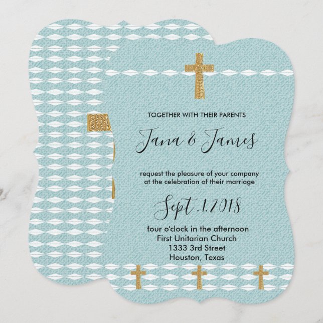 Invitación Cruz de la Luz Jesucristo boda (Anverso / Reverso)