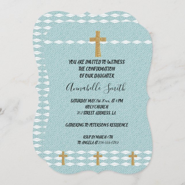 Invitación Cruz de la Luz Jesucristo CONFIRMACIÓN (Anverso / Reverso)