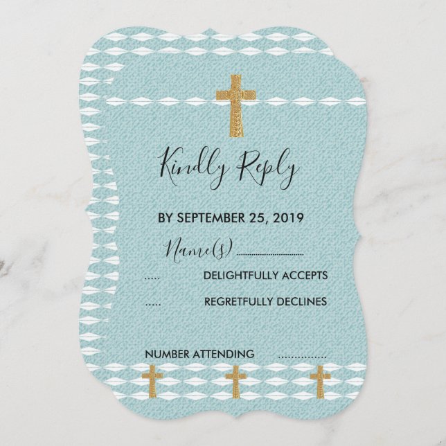 Invitación Cruz de la Luz Jesucristo RSVP (Anverso / Reverso)