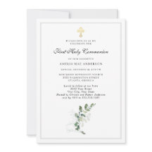 Cruz de la vegetación acuarela Primera Santa Comun