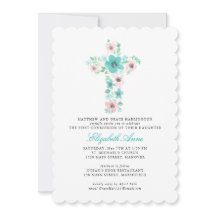 Cruz de las Flores de las Acuarelas verde azuladas