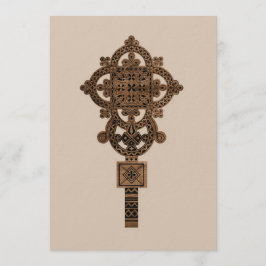 Invitación Cruz de mano de madera