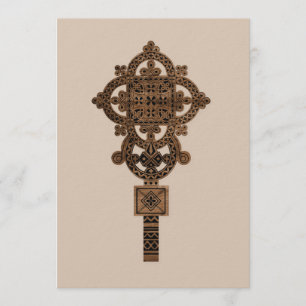 Invitación Cruz de mano de madera