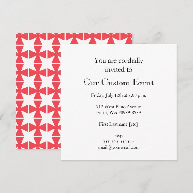 Invitación Cruz de masas de Suecia (Anverso / Reverso)