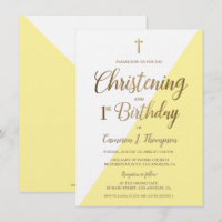 Cruz de Oro Amarillo Christening y Primer Cumpleañ