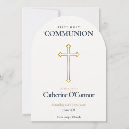 Invitación Cruz de Oro para Primera Comunión