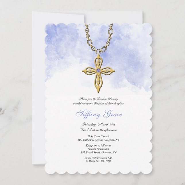 Invitación Cruz de oro Religiosa (Anverso)