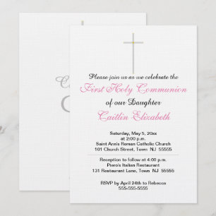 Invitación Cruz de Primera Comunión Hija