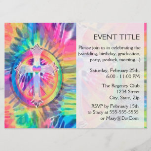 Invitación Cruz de tinte con corazón en el centro