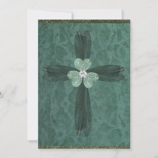 Invitación Cruz de Trefoil Verde