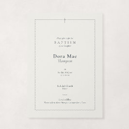 Invitación Cruz Escalonada Religiosa de Piedra Neutra Bautism