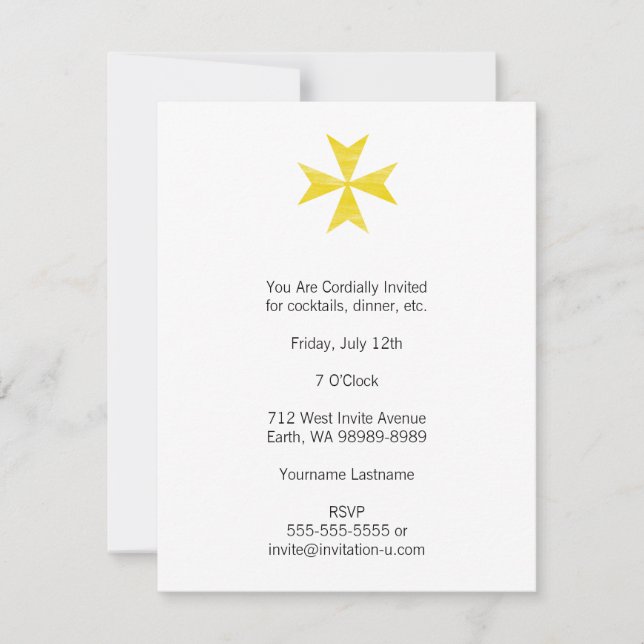 Invitación Cruz maltesa (Anverso)