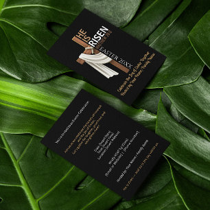 Invitación Cruz personalizada para fiesta de Pascua Él ha res