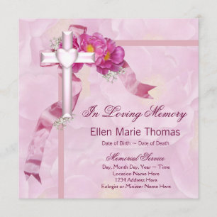 Invitación Cruz Rosa de Rosa en Memoria Memorial