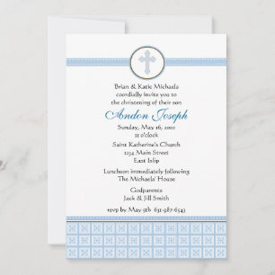 Invitación cruzada de cuadrados azules