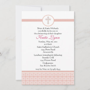 Invitación cruzada de cuadrados rosados