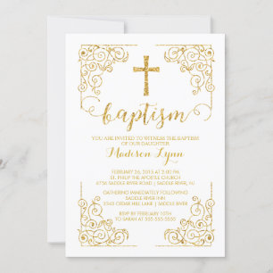 Invitación cruzada de la cristiandad del bautismo 