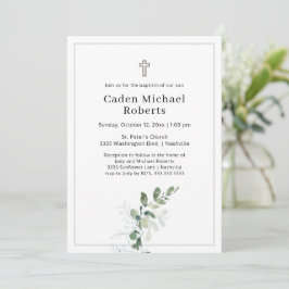 Invitación cruzada del bautismo blanco