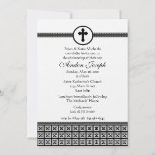 Invitación cruzada en blanco y negro