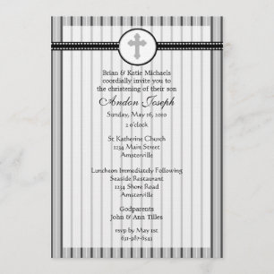 Invitación cruzada negra y blanca rayada