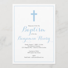 Invitación cruzada simple del bautismo del