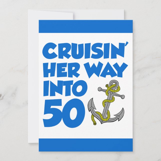 Invitación Cruzando su camino hacia 50 invitadas (Anverso)