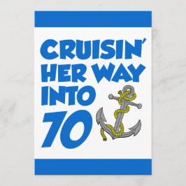 Invitación Cruzando su camino hacia 70 invitadas