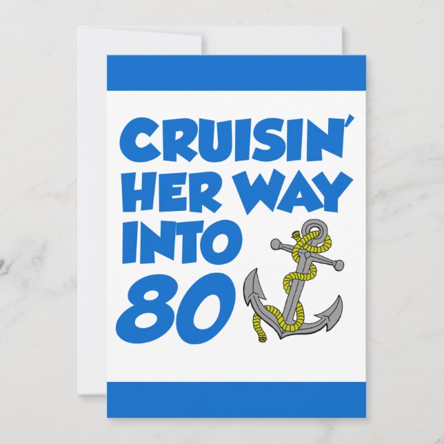 Invitación Cruzando su camino hacia 80 invitadas (Anverso)