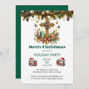 Invitación Cruzar con Navidades de estrellas y velas