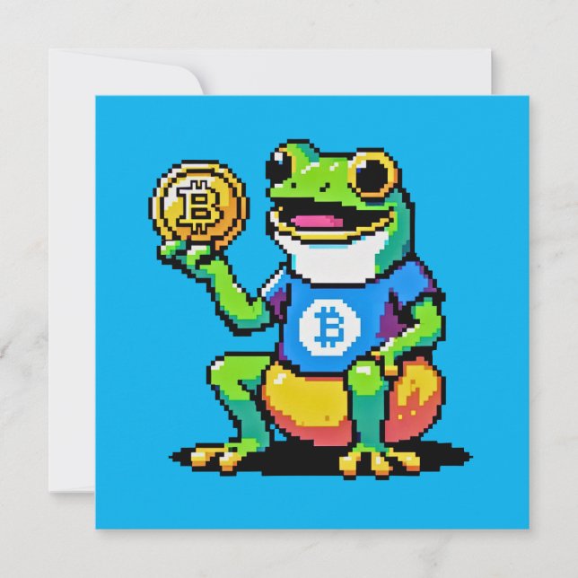 Invitación Crypto Frog - Divertida moneda digital de arte de  (Anverso)