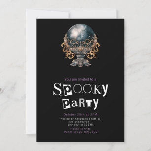 Invitación Crystal Ball Fiesta Minimalista de Halloween