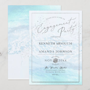 Invitación Crystal Blue Shoreline/Beach Engagement Party