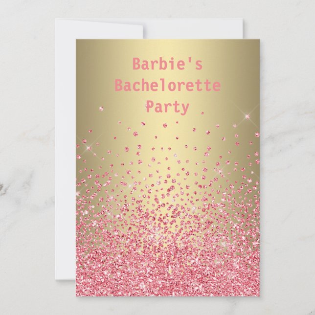 INVITACIÓN CRYSTAL PINK PEACH BACHELORETTE MODERNO (Anverso)