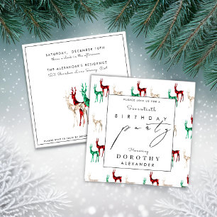 Invitación Crystal Reindeer CUALQUIER cumpleaños para adultos