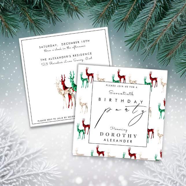 Invitación Crystal Reindeer CUALQUIER cumpleaños para adultos (Subido por el creador)