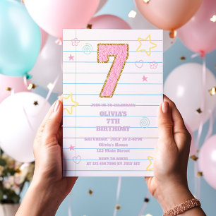 Invitación Cuaderno de notas con parches pastel de equipo uni